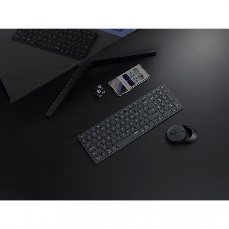 Rapoo Tastatur/Mus Sæt 9750M Multi-Mode Wireless Mørkegrå