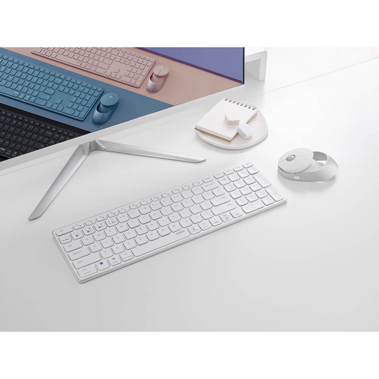 Rapoo tastatur/Mus Sæt 9750M Multi-Mode Wireless Hvid Rapoo tastatur/Mus Sæt 9750M Multi-Mode Wireless Hvid