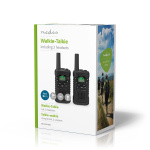 Nedis Walkie-talkie Set | 2 Håndsæt | Op til 6 km | Frekvens kanaler: 8 | PTT / VOX | Op til 3 Timer | Hovedtelefonudgang | 2 Headsets | Sort