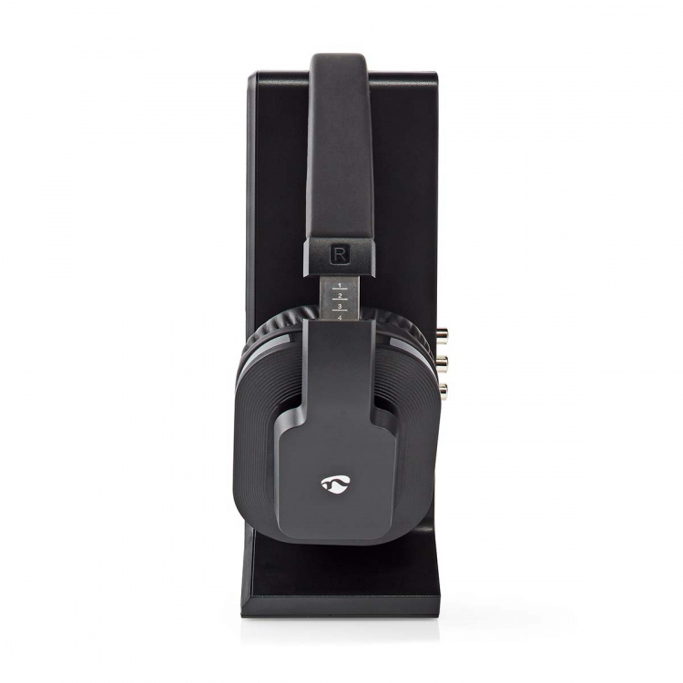 Nedis Trådløst TV hovedtelefoner | Wi-Fi | Over-Ear | Maksimal batteritid: 8 timer | 25 m | Digital lyd | Opladningsstation | Sort