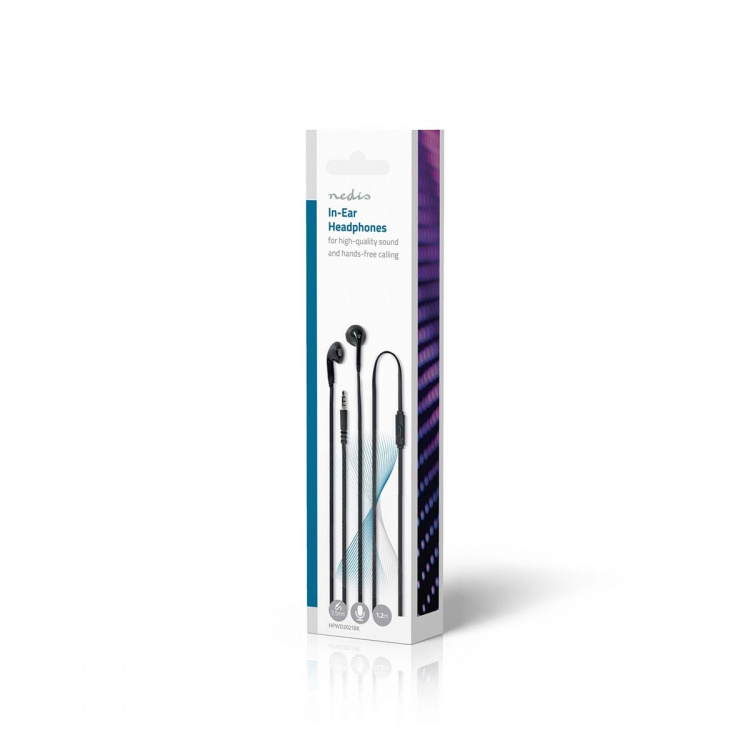 Nedis Kablede Hovedtelefoner | 3.5 mm | Kabellængde: 1.20 m | Indbygget mikrofon | Volumenkontrol | Sort