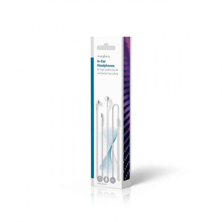 Nedis Kablede Hovedtelefoner | 3.5 mm | Kabellængde: 1.20 m | Indbygget mikrofon | Volumenkontrol | Hvid