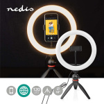 Nedis Ringlys | 10 inch | 120 LED\'s | 2700 - 6700 K | Stativ | Sort