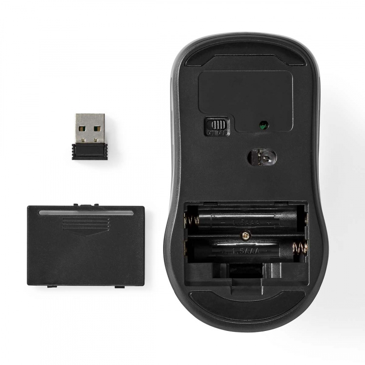 Nedis Mus | Trådløs | 800 / 1200 / 1600 dpi | Justerbar DPI | Antal knapper: 4 | Til begge hænder