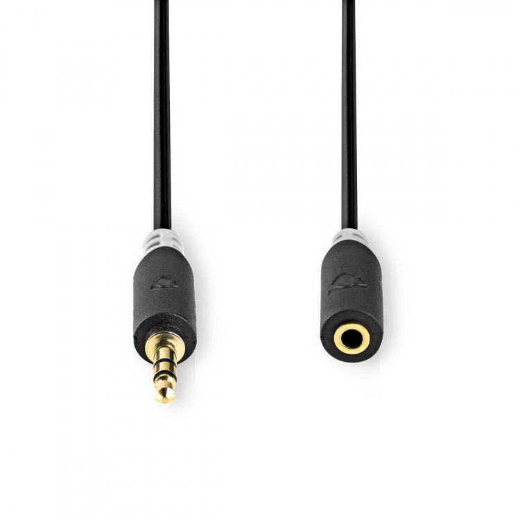 Nedis Stereo Audio kabel | 3.5 mm Hanstik | 3.5 mm Hunstik | Guldplateret | 2.00 m | Runde | Antracit | Box