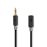 Nedis Stereo Audio kabel | 3.5 mm Hanstik | 3.5 mm Hunstik | Guldplateret | 5.00 m | Runde | Antracit | Box