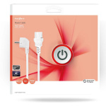 Nedis Strømkabel | Stikprop med sidebens jord – Han | IEC-320-C13 | Vinklet | Lige | Nikkelplateret | 10.0 m | Runde | PVC | Hvid | Box