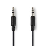 Nedis Stereo Audio kabel | 3.5 mm Hanstik | 3.5 mm Hanstik | Nikkelplateret | 1.00 m | Rullet | Sort | Konvolut