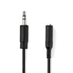 Nedis Stereo Audio kabel | 3.5 mm Hanstik | 6.35 mm Hunstik | Nikkelplateret | 0.20 m | Runde | Sort | Konvolut