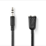 Nedis Stereo Audio kabel | 3.5 mm Hanstik | 2 x 3.5 mm Hunstik | Nikkelplateret | 0.20 m | Runde | Box