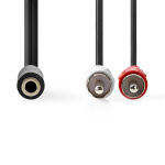 Nedis Stereo Audio kabel | 2x RCA Hanstik | 3.5 mm Hunstik | Nikkelplateret | 0.20 m | Runde | Box
