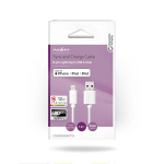 Nedis Lightning Kabel | USB 2.0 | Apple Lightning 8-pin | USB-A Han | 480 Mbps | Nikkelplateret | 1.00 m | Runde | PVC | Hvid | Box