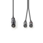 Nedis Stereo Audio kabel | 3.5 mm Hanstik | 2x RCA Hanstik | Nikkelplateret | 1.50 m | Runde | Mørkegrå | Kartonhylster