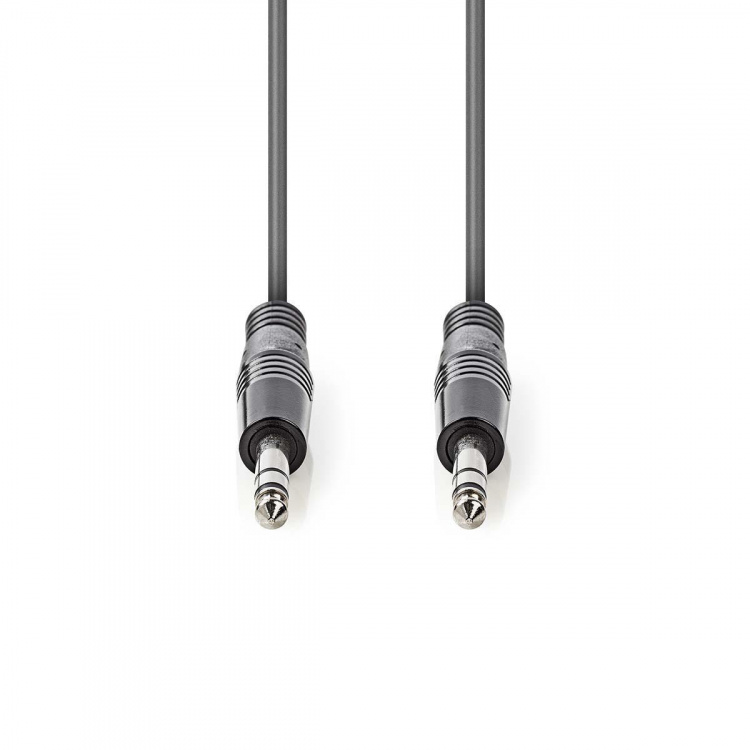 Nedis Stereo Audio kabel | 6.35 mm Hanstik | 6.35 mm Hanstik | Nikkelplateret | 5.00 m | Runde | Mørkegrå | Kartonhylster