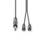 Nedis Stereo Audio kabel | 6.35 mm Hanstik | 2x RCA Hanstik | Nikkelplateret | 1.50 m | Runde | Mørkegrå | Kartonhylster