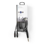 Nedis Stereo Audio kabel | 6.35 mm Hanstik | 2x RCA Hanstik | Nikkelplateret | 3.00 m | Runde | Mørkegrå | Kartonhylster