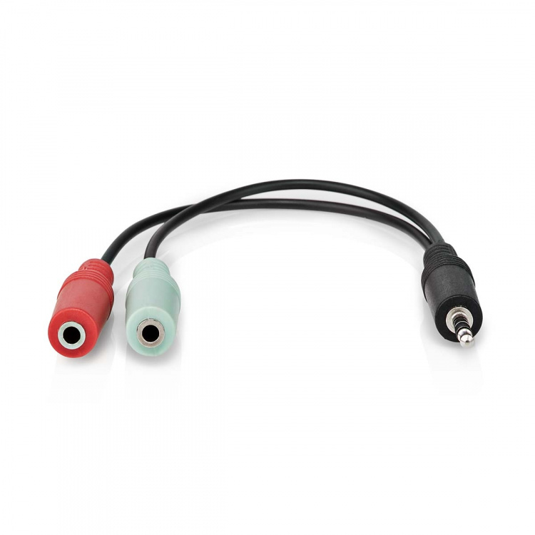Nedis Stereo Audio kabel | 3.5 mm Hanstik | 2 x 3.5 mm Hunstik | Nikkelplateret | 0.20 m | Runde | Antracit | Box