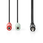 Nedis Stereo Audio kabel | 3.5 mm Hanstik | 2 x 3.5 mm Hunstik | Nikkelplateret | 0.20 m | Runde | Antracit | Box
