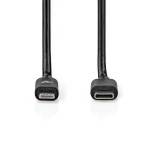 Nedis Lightning Kabel | USB 2.0 | Apple Lightning 8-pin | USB-C™ Han | 480 Mbps | Nikkelplateret | 2.00 m | Runde | PVC | Sort | Konvolut