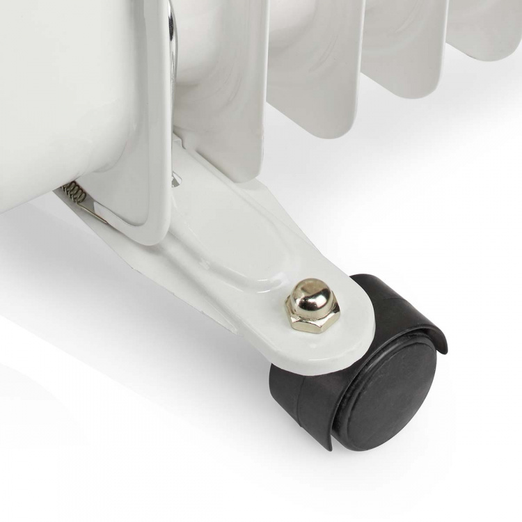 Nedis Mobil Olie Radiator | 800 / 1200 / 2000 W | 9 Finner | Justerbar termostat | 3 Varmeindstillinger | Fald over beskyttelse | Hvid