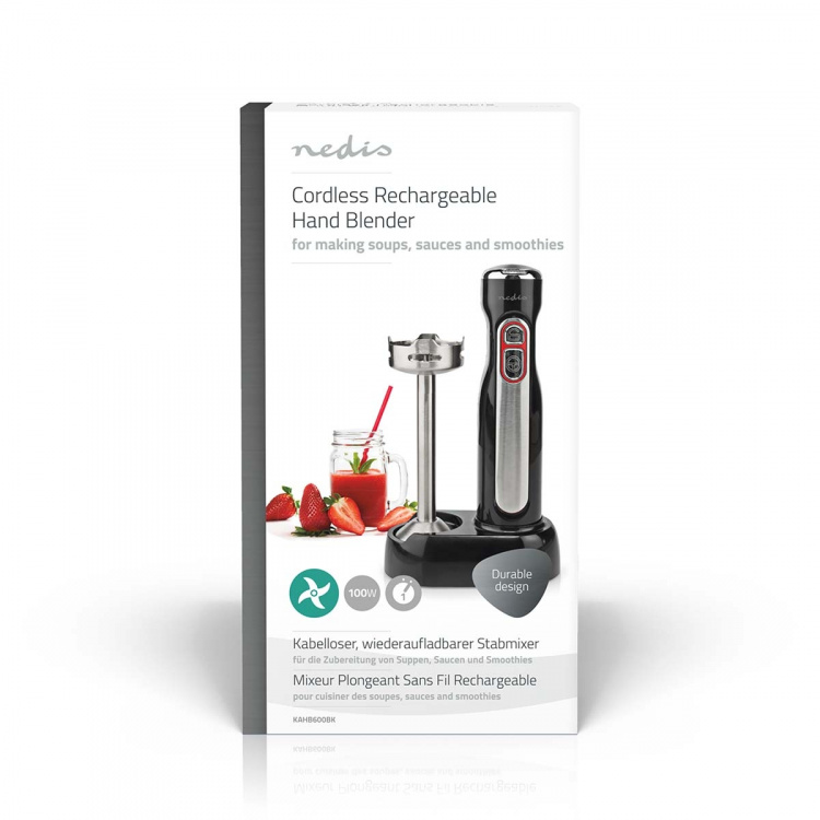 Nedis Hand Blender | 100 W | Hastighedsindstillinger: 1-hastighedsindstilling | Sort / Sølv