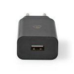 Nedis Vægoplader | 12 W | Hurtigopladningsfunktion | 1x 2.1 A A | Antal output: 1 | USB-A | Micro USB (Loose) kabel | 1.00 m | Single Voltage Output | Sort