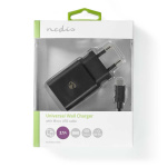 Nedis Vægoplader | 12 W | Hurtigopladningsfunktion | 1x 2.1 A A | Antal output: 1 | USB-A | Micro USB (Loose) kabel | 1.00 m | Single Voltage Output | Sort