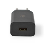 Nedis Vægoplader | 12 W | Hurtigopladningsfunktion | 1x 2.4 A A | Antal output: 1 | USB-A | Uden Kabel | Single Voltage Output | Sort