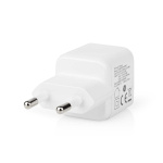 Nedis Vægoplader | 20 W | PD3.0 20W | Hurtigopladningsfunktion | 1.67 A / 2.22 A / 3.0 A | Antal output: 1 | USB-C™ | Automatisk Valgt Spænding | Hvid