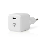 Nedis Vægoplader | 30 W | PD3.0 30W | Hurtigopladningsfunktion | 1.5 / 2.0 / 2.5 / 3.0 A | Antal output: 1 | USB-C™ | Automatisk Valgt Spænding | Hvid