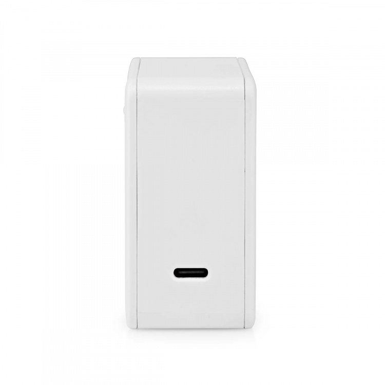 Nedis Vægoplader | 100 W | GaN | Hurtigopladningsfunktion | 3.0 / 5.0 A | Antal output: 1 | USB-C™ | Automatisk Valgt Spænding | Hvid