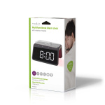 Nedis Vækkeur med Trådlås Ladning | Qi certificeret | 5 / 7.5 / 10 / 15 W | USB-A Male | Natlys | 2 Alarmtider | Snooze funktion