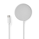 Nedis Trådløs oplader | 5 / 7.5 / 10 / 15 W | 1.0 / 1.1 / 1.67 / 2 A | Inkluderet kabel | USB Type-C™ | 1.00 m