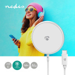 Nedis Trådløs oplader | 5 / 7.5 / 10 / 15 W | 1.0 / 1.1 / 1.67 / 2 A | Inkluderet kabel | USB Type-C™ | 1.00 m