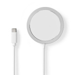 Nedis Trådløs oplader | Stand | 5 / 7.5 / 10 / 15 W | 1.0 / 1.1 / 1.67 / 2 A | Inkluderet kabel | USB Type-C™ | 1.00 m