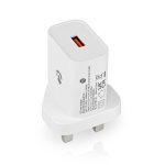 Nedis Vægoplader | 18 W | QC3.0 | Hurtigopladningsfunktion | 3.0 A | Antal output: 1 | USB-A | Automatisk Valgt Spænding | Hvid