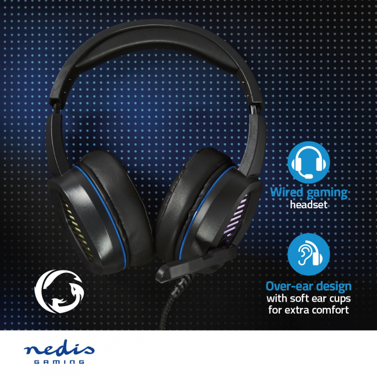 Nedis Gaming Headset | Over-Ear | Surround | USB Type-A | Fold-Away Mikrofon | 2.10 m | LED
