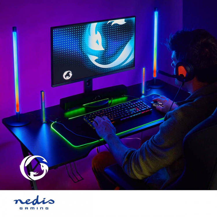 Nedis Gaminglys | RGB | Batteri | Brugt til: Desktop / Notebook | Sort