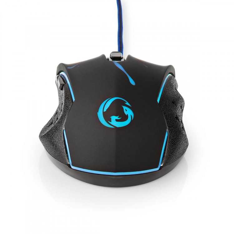 Nedis Gaming Mouse | Kabel | 1200 / 1800 / 2400 / 3600 dpi | Justerbar DPI | Antal knapper: 6 | Programmerbare knapper | Højrehåndet | 1.50 m | LED