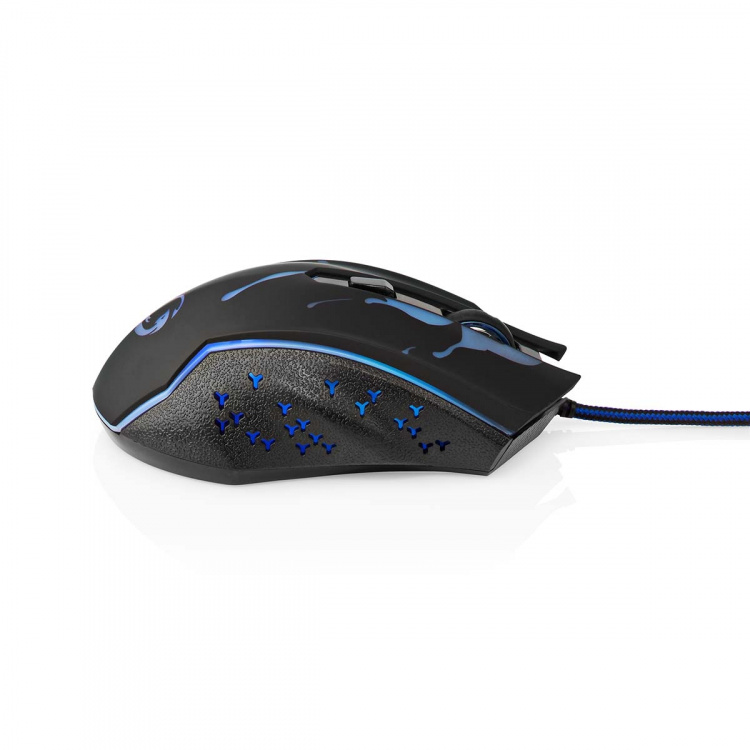Nedis Gaming Mouse | Kabel | 1200 / 1800 / 2400 / 3600 dpi | Justerbar DPI | Antal knapper: 6 | Programmerbare knapper | Højrehåndet | 1.50 m | LED