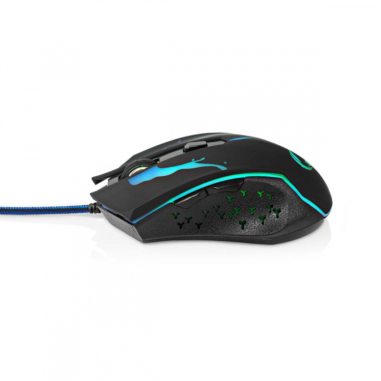 Nedis Gaming Mouse | Kabel | 1200 / 1800 / 2400 / 3600 dpi | Justerbar DPI | Antal knapper: 6 | Programmerbare knapper | Højrehåndet | 1.50 m | LED