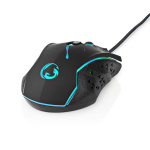 Nedis Gaming Mouse | Kabel | 1200 / 1800 / 2400 / 3600 dpi | Justerbar DPI | Antal knapper: 6 | Programmerbare knapper | Højrehåndet | 1.50 m | LED
