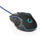 Nedis Gaming Mouse | Kabel | 1200 / 1800 / 2400 / 3600 dpi | Justerbar DPI | Antal knapper: 6 | Programmerbare knapper | Højrehåndet | 1.50 m | LED