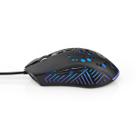 Nedis Gaming Mouse | Kabel | 800 / 1200 / 2400 / 3200 / 4800 / 7200 dpi | Justerbar DPI | Antal knapper: 7 | Programmerbare knapper | Højrehåndet | 1.50 m | RGB