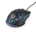 Nedis Gaming Mouse | Kabel | 800 / 1200 / 2400 / 3200 / 4800 / 7200 dpi | Justerbar DPI | Antal knapper: 7 | Programmerbare knapper | Højrehåndet | 1.50 m | RGB