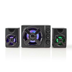 Nedis Gaming Højttaler | Højttalerkanaler: 2.1 | USB Drevet | 3.5 mm Hanstik | 33 W | LED | Volumenkontrol