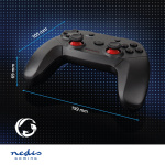 Nedis Gamepad | Trådløs | Batteri | PC | Antal knapper: 11 | Kabellængde: 1.00 m | Sort