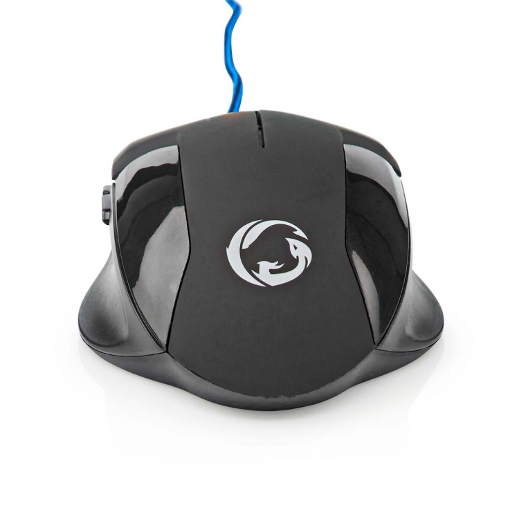 Nedis Gaming Mouse | Kabel | 1200 / 2400 / 4800 / 7200 dpi | Justerbar DPI | Antal knapper: 6 | Programmerbare knapper | Højrehåndet | 1.50 m | Uden Belysning