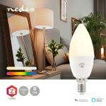 Nedis SmartLife Fuld Farve Pære | E14 | 470 lm | 4.90 W | RGB / Varm til kølig hvid | 2200 - 6500 K | Android™ / IOS | Stearinlys | 1 stk