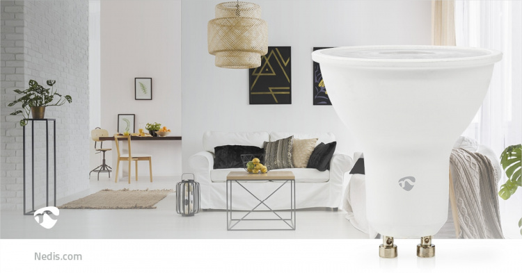 Nedis SmartLife Fuld Farve Pære | GU10 | 345 lm | 4.70 W | RGB / Varm til kølig hvid | 2200 - 6500 K | Android™ / IOS | Spot | 1 stk